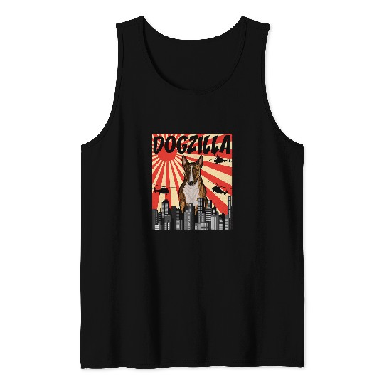 Funny Retro Japanese Dogzilla Miniature Bull Terrier Tank Tops