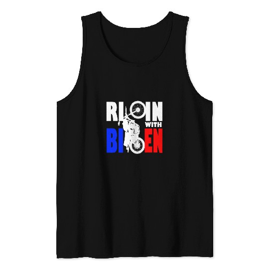 Ridin With Biden Motorcycle Cool Uncle Joe President 2 Tank Tops