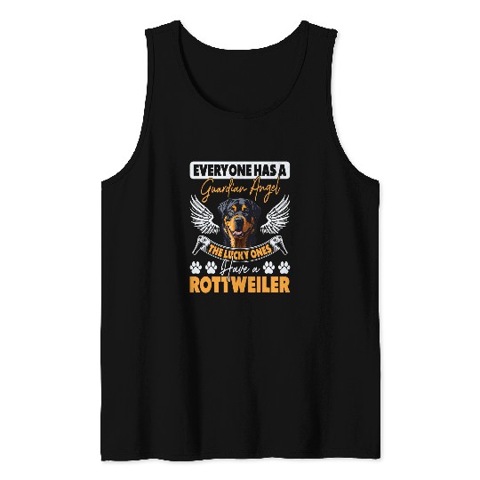 My Rottweiler Is A Guardian Angel Gift Who Loves Pets Tank Tops