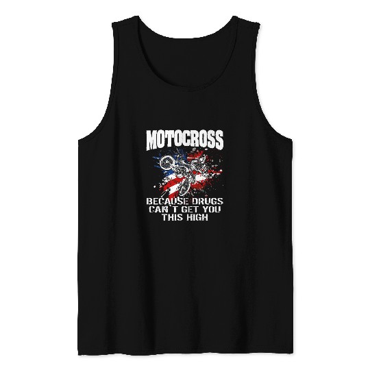 Motocross Dirtbike MX Motorcycle Us Flag Tank Tops