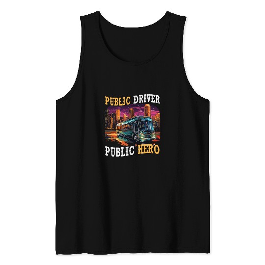 School Bus Driver Job Profession Transport Driving Tank Tops