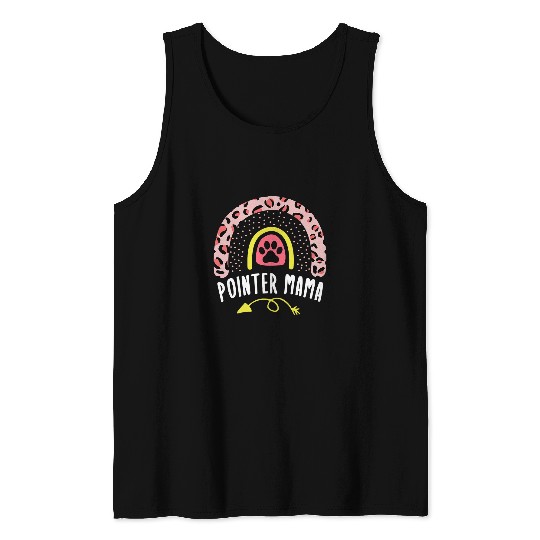Pointer Mama Rainbow Leopard German Shorthaired Pointer Mom Tank Tops