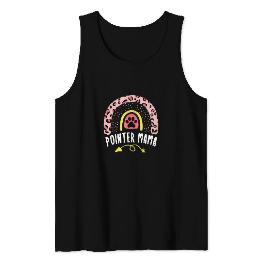 Pointer Mama Rainbow Leopard German Shorthaired Pointer Mom Tank Tops
