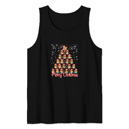 xmass Lighting Santa American Robin Bird Christmas Tree Tank Tops