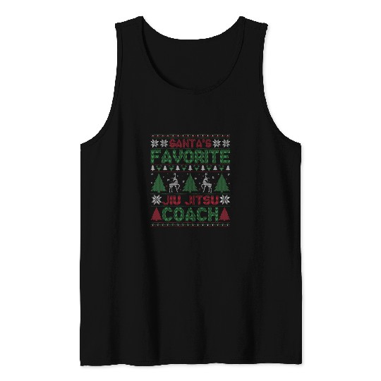 Santas Favorite Jiu Jitsu Coachs Ugly Christmas Sweater Tank Tops