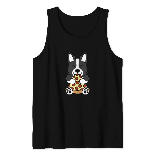 Pizza Border Collie Dog Tank Tops