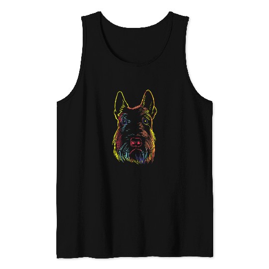 Dog Scottish Terrier Colourful Scottie Dog Scottish Terrier Tank Tops