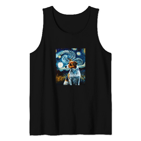 Jack Russell Terrier Starry Night Dog Lover Men Women Tank Tops