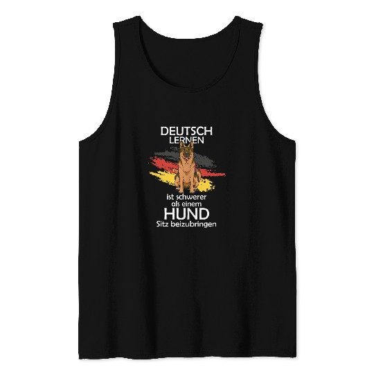 German Shepherd Dog Learn Seat Tank Tops