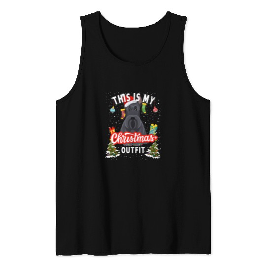 Dog Scottish Terrier Christmas Idea For Women xmass Scottie Dog 2 Tank Tops