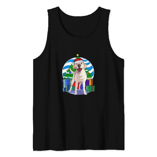 Labrador Lab Dog Funny Santa Christmas Tree Decor Gift Tank Tops