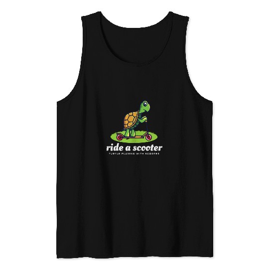 Scooter 2Electric Stunt Moped Rider Motorcycle Bike Turtle Tank Tops