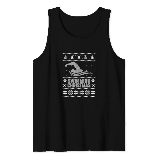 Swimming Christmas Ugly xmass Swimmer Life xmass Swim Lover Tank Tops