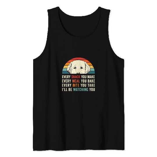 Retro Every snack you make Every meal you bake Yellow Lab Tank Tops
