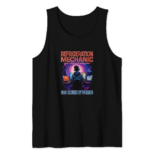Refrigeration Mechanic Funny Gamer 2Fun Pun Gaming Tank Tops