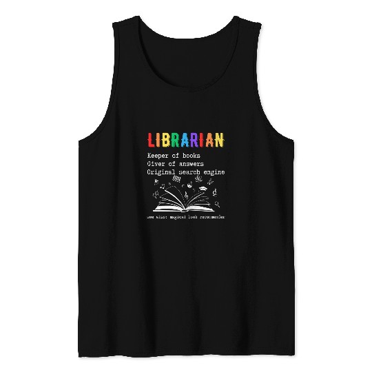 Librarian And Library Assistant Matching Teacher Books Lover Tank Tops