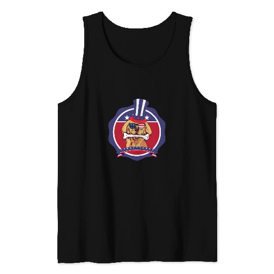 Labrador Lab Dog funny dog labrador 4th july outfit independence day Tank Tops
