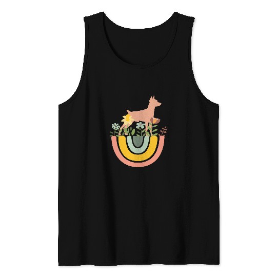 Miniature Pinscher Dog Mom Dad Pet Cute Rainbow Boho Pink Tank Tops