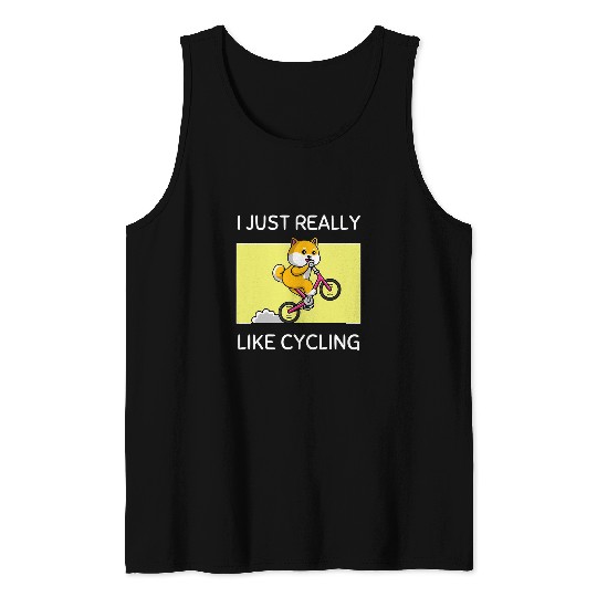 Dog Shiba Inu Cute Kawaii Shiba Inu I Just Really Like Cycling Tank Tops