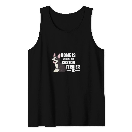 homes is where my Boston Terrier is Border Collie Tank Tops