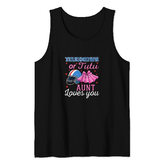 Touchdown or Tutu Aunt Loves You Football Baby Shower Tank Tops