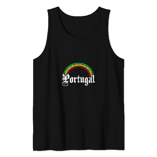 Portugal Boho Rainbow Portuguese Flag Bohemian Stylish Tank Tops