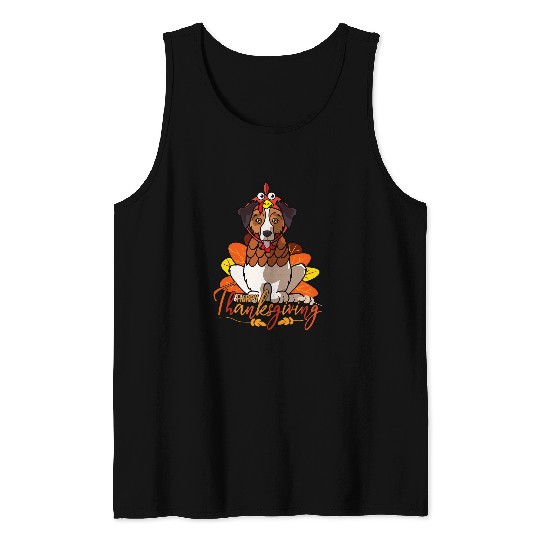 Discover Happy Thanksgiving Australian Shepherd Aussie Dog Dog Tank Tops