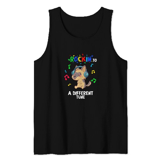 Rockin to a Different Tune Autism Warrior 12 Tank Tops