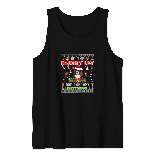 Discover On The Naughty List And I Regret Nothing English Springer Tank Tops