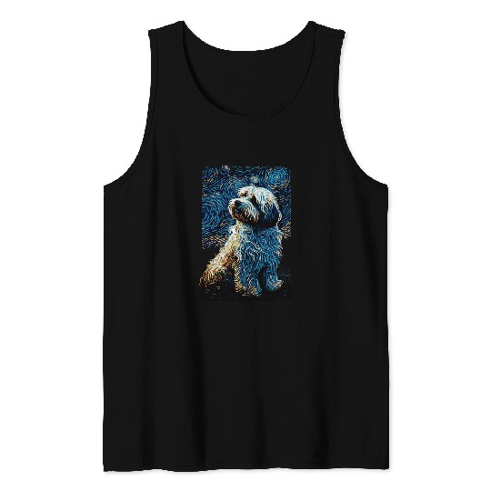 Havanese Dog Starry Night Tank Tops