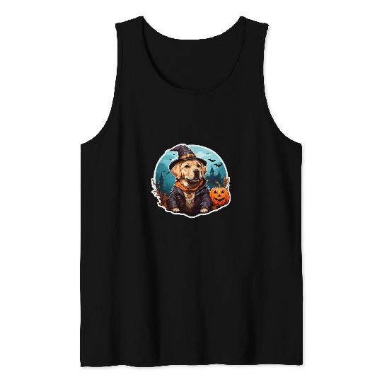 Lab Witch Halloween Costume Labrador Tank Tops