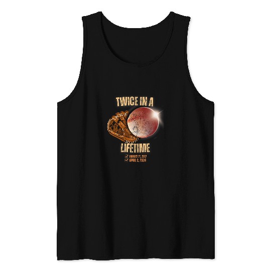 Solar Eclipse Twice in Lifetime 2024 Solar Eclipse baseball Tank Tops