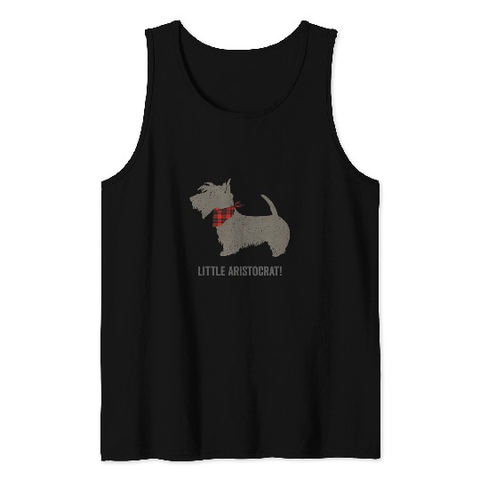Dog Scottish Terrier funny little aristocrat Scottie dog mom dad Tank Tops