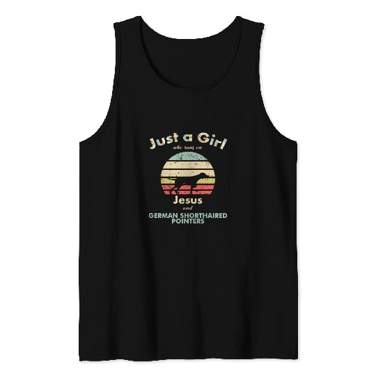 Just A Girl Who Runs on Jesus and German Shorthaired Pointer Tank Tops