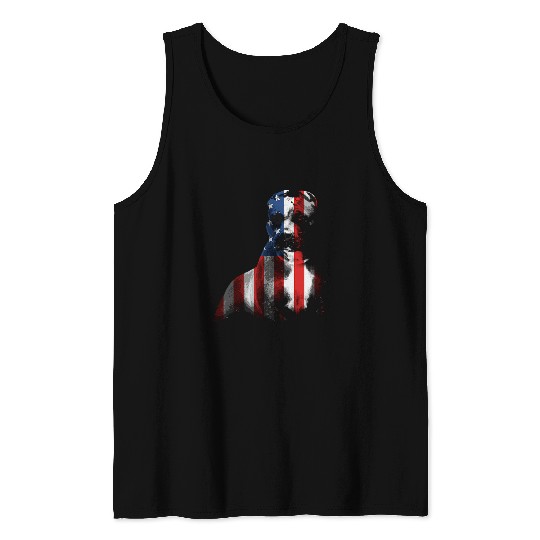Discover Pit Bull Terrier Dog 4th of July American Flag Patriotic 1 Tank Tops