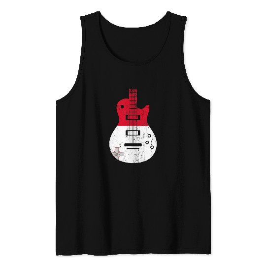 Guitarist Malta Flag Guitar Vintage Musician Guitar Tank Tops