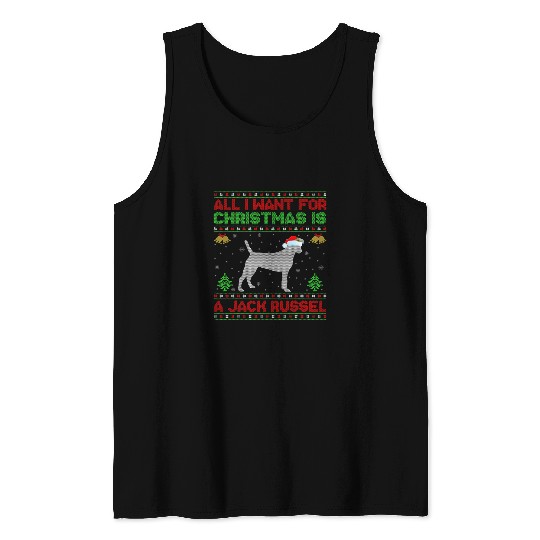 Discover Funny Ugly All I Want For Christmas Is A Jack Russel Tank Tops