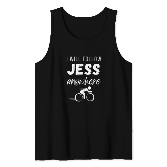 Indoor Cycling Rider I Will Follow Jess Anywhere Tank Tops