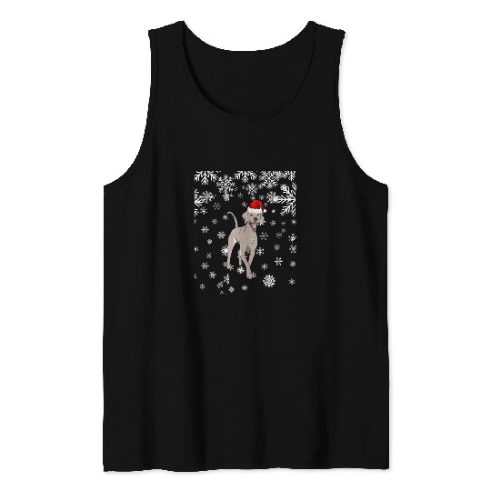 Weimaraner Dogs at Christmas Tank Tops