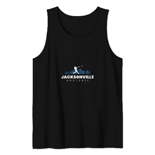 Jacksonville Baseball vintages Minimal Retro Baseball Lover Tank Tops