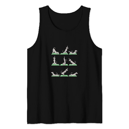 Weimaraner Dog Yoga Pose Zen Cute Workout Exercise Yogi Tank Tops