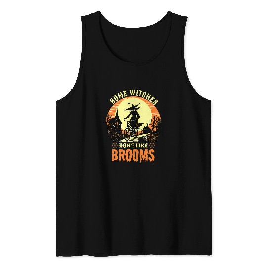 Some Witches Dont Like Brooms Witch Cycling Ride A Bicycle Tank Tops
