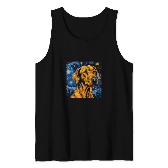 Rhodesian Ridgeback Starry Night For Dog Mom Dog Dad 1 Tank Tops
