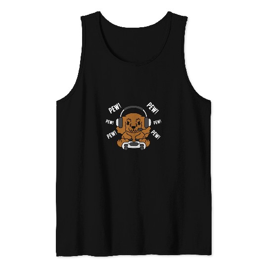 Dog Goldendoodle Gamer Goldendoodle Gaming Dog T-Shirt Tank Tops