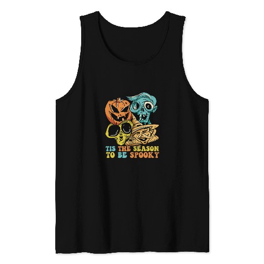 Scary Witch Zombie Alien Pumpkin Spooky Season Halloween Men Tank Tops