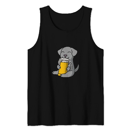 Weimaraner Drinking Beer Dog Tank Tops