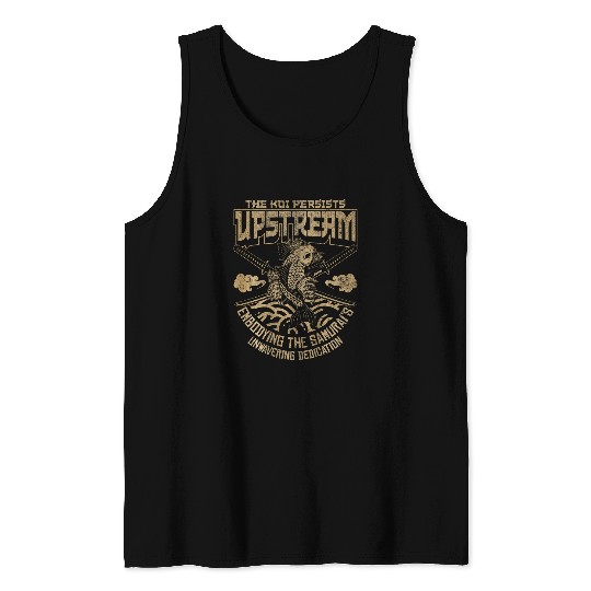 Japanese Koi fish and Samurai swords Japanese ART BACK 7 Tank Tops