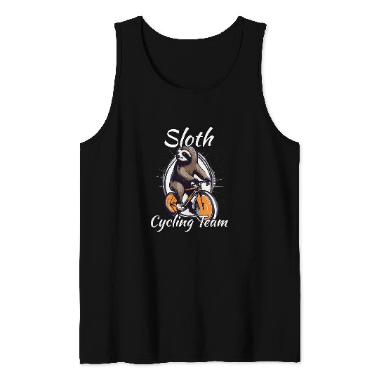 Sloth Cycling Team Pedal Slow Ride Happy Tank Tops
