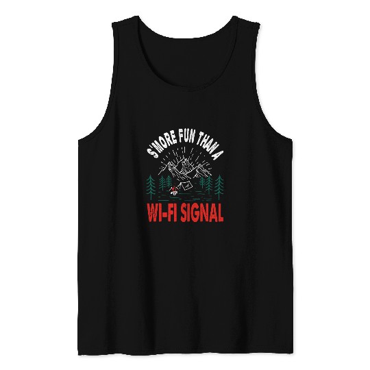 Smore Fun Than a WiFi Signal Funny Camper Kids Camping Tank Tops