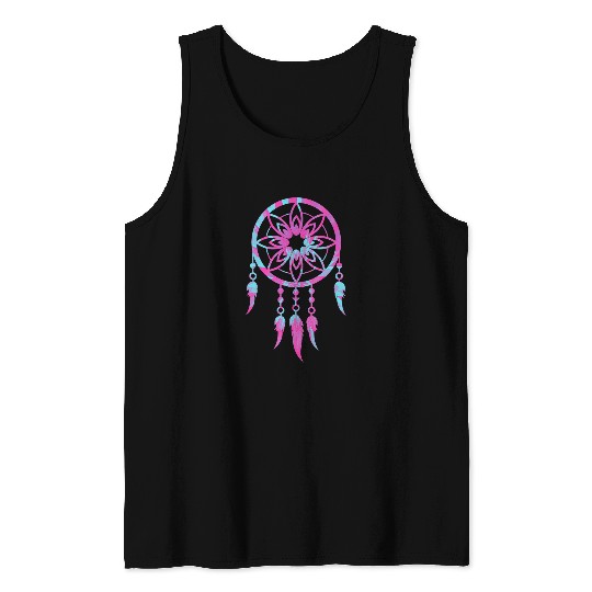 Tie Dye Dreamcatcher Feathers Native American Tribal Women 3 Tank Tops